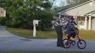 Destin learning to ride a bike