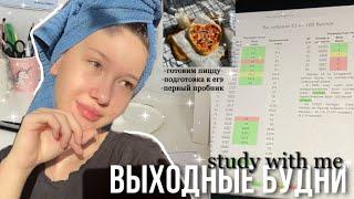 study with me// мои продуктивные выходные *готовим пиццу по туториалу* подготовка к егэ по химии