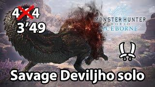 MHW Iceborne | Savage Deviljho solo (Dual Blades) - 3'49 (TA rules + clutch claw)