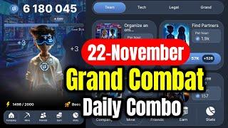 Grand Combat Daily Combo 22 November | Grand Combat Daily Combo Today