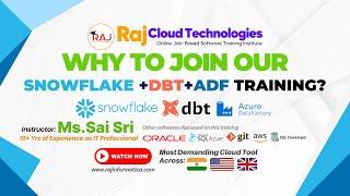 Why you want to join our Snowflake + DBT + ADF Realtime , Job-based Online Training