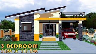 HOUSE DESIGN IDEA w/ ROOF DECK | 3 BEDROOM | 87.5 SQM | 10MX10.5M | SIMPLE HOUSE DESIGN | BAHAY