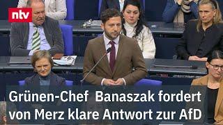 Grünen-Chef  Banaszak fordert von Merz klare Antwort zur AfD