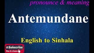 Antemundane - Sinhala Meaning with Pronounce සිංහල තේරුම උච්ඡාරණය සමඟ | Dilfinity Dictionary