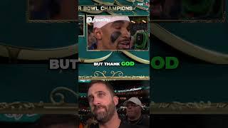 Jalen Hurts & the coach give glory to God after winning the Super Bowl! Faith & football unite!