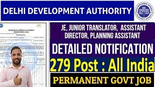 Delhi Development Authority JE Recruitment 2022 | DDA Full Notification 2022 | DDA JE Vacancy 2022