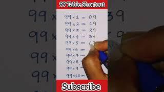 99th Table shortcut #maths #tabletrick #table #mathstable #mathstables #shortcuttrick #mathsshortcut