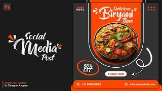 Food Social Media Post Design In Photoshop | Social Media Post | Photoshop Tutorial