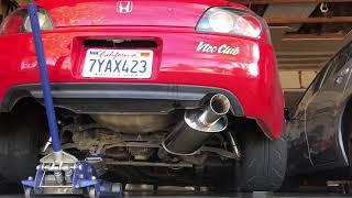 Vibrant performance muffler with the vibrant ultra quiet resonator on 03 S2000