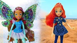 Куклы из Клуб Винкс (Winx) на пляже! Кристаллы погоды украдены. Волшебницы против непогоды!@GullGirl