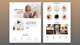 How To Make Responsive Coffee Shop Website Design Using HTML - CSS - JavaScript Step By Step