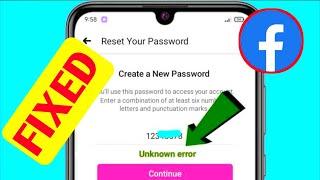 Fix- Unknown Error Problem Facebook Password Change || How To Fix Fb Password Change Unknown Error