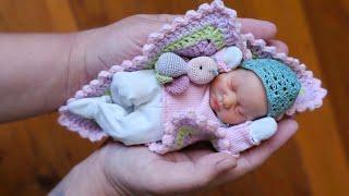 Box Opening Cute Mini Reborn Baby Doll OOAK by Frankies Clay Studio