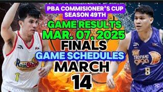 PBA STANDINGS TODAY as of MARCH 07, 2025 GAME RESULTS | FINALS GAME SCHEDULES FRIDAY MARCH 14, 