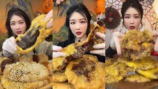 【ASMR】【MUKBANG】 油炸糕 chocolate lava MOCHI mukbang dessert | real chewing sound EAT FOOD YUMMY