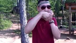 Yakutian native playing the khomus on the Lena Pillars