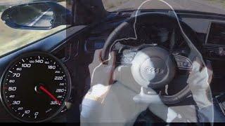 POV Driving an Audi RS6 doing Top Speed ​​with Kerosene