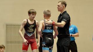 U17 Lev Vassiljev (EST) vs Richard Böttker (EST) 48kg. Freestyle boys youth wrestling.