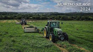 Mowing Silage 2024 - Pat Kavanagh - 2 John Deere Mowers