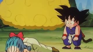 Bulma tries to fly on Nimbus