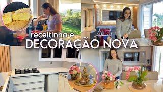 MONTEI UM ARRANJO DE FLORES, DECORAÇÃO NOVA PRA MESA fiz a receita de cuca rapida 