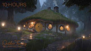 Thunder Hobbit Relaxation | Heavy Splatty Rain & Rumbling Thunder Ambience | RELAX | STUDY | SLEEP