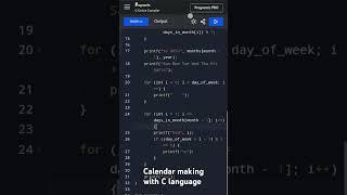 Calendar making with C language