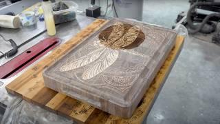 I Made Dragonfly Cutting Boards with CNC Inlay. BroinwooD