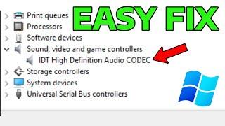 How To Fix IDT High Definition Audio CODEC Driver Problem in Windows