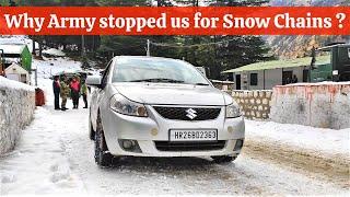 Why Army stopped us for Snow Chains in Harshil? | Harshil Snow Ride | Snow Chain Vs No Chain