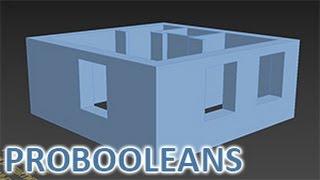 Основы 3ds max: ProBoolean - вырезание оконных и дверных проёмов и их редактирование.