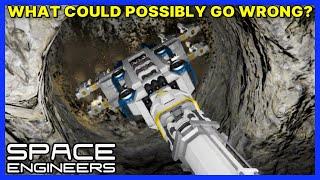 Using My SHIP as a DRILL BIT!?! - Vanilla SPACE ENGINEERS Gameplay - Survival - Ep 6