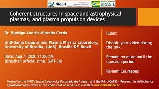 Coherent structures in space and astrophysical plasmas, and plasma propulsion devices