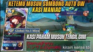 BELUM APA APA MUSUH UDAH SOMBONG! GW BUNGKAM MUSUH PAKAI MANIAC MIYA! - MLBB