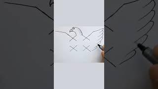 Eagle Drawing OMG easy Trick #shorts #satisfying