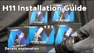 H11 H8 H9 LED Bulbs installation guide: Novsight H11 LED headlight