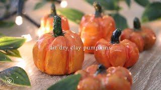 How to make air dry clay pumpkins- Happy October! DIY Autumn Halloween decor