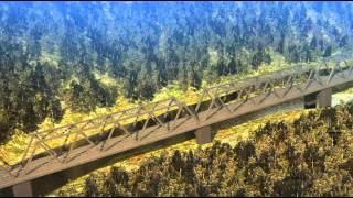 3D видео:Однопутный железнодорожный мост