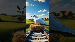 The story of a pigeon who made a nest & laid eggs on the railway track   #ai #pigeon #shorts