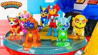 Paw Patrol Save the Dinosaurs and Mighty Pups vs Giant Battlebot!