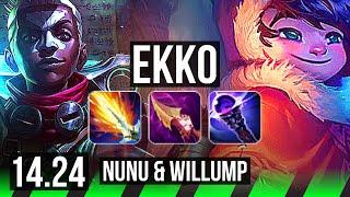 EKKO vs NUNU & WILLUMP (JGL) | Rank 2 Ekko, Legendary, 22/3/9, 41k DMG | NA Challenger | 14.24