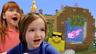 THE DUCK DANCE Niko Song!! Neighborhood Design Challenge in Minecraft with Adley! New Pet Axolotls!