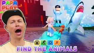 Нашел Мегалодона в Find The Animals