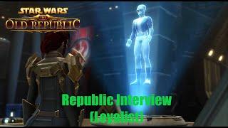 SWTOR: Alliance Commander Republic Interview (Jedi Knight Playthrough)