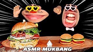[ASMR MUKBANG] Real Burger VS Jelly Burger! TWIN RealMouth EATING SHOW!