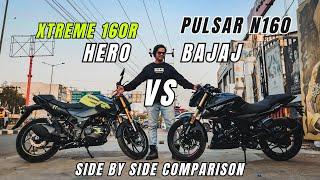 Hero Xtreme 160r 4v Vs 2024 Bajaj Pulsar N160 Comparison  | Which is best in 160cc Segment ?