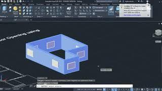 SUBTRACT IN AUTOCAD 3D - How to create Door and Window Opening using Subtract Command