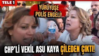 CHP Kadın Kolları'na polis engeli! "Allah aşkına sus, biz Türk polisi diyoruz ama siz..."