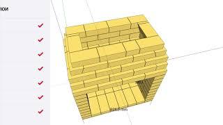 Кладка каминной топки из шамота. Подробная порядовка.