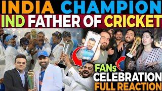 INDIA CHAMPION & FATHER OF CRICKET | IND BEAT NZ | FANS CELEBRATION FULL REACTION FROM PAKISTAN